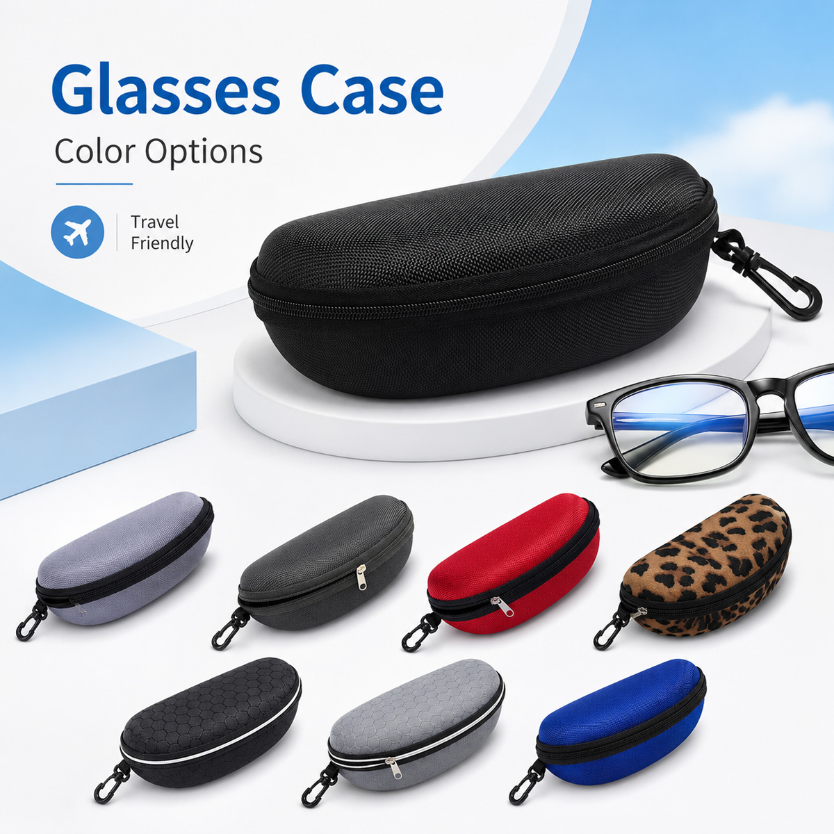 Travel Reading Accessories - Kotak Kacamata Pelindung Berbahan Keras, Kotak