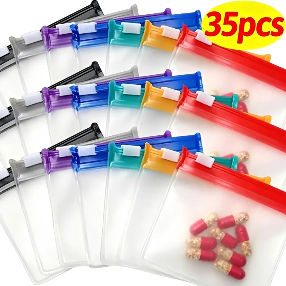 Reusable Zip Bag - Tas Dispenser Pil Warna-warni Mini Tas