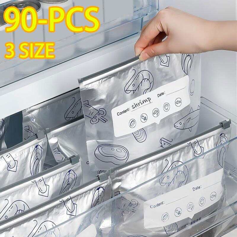 Reusable Zip Bag - 90PCS Set Kantong Penyimpanan Aluminium Foil