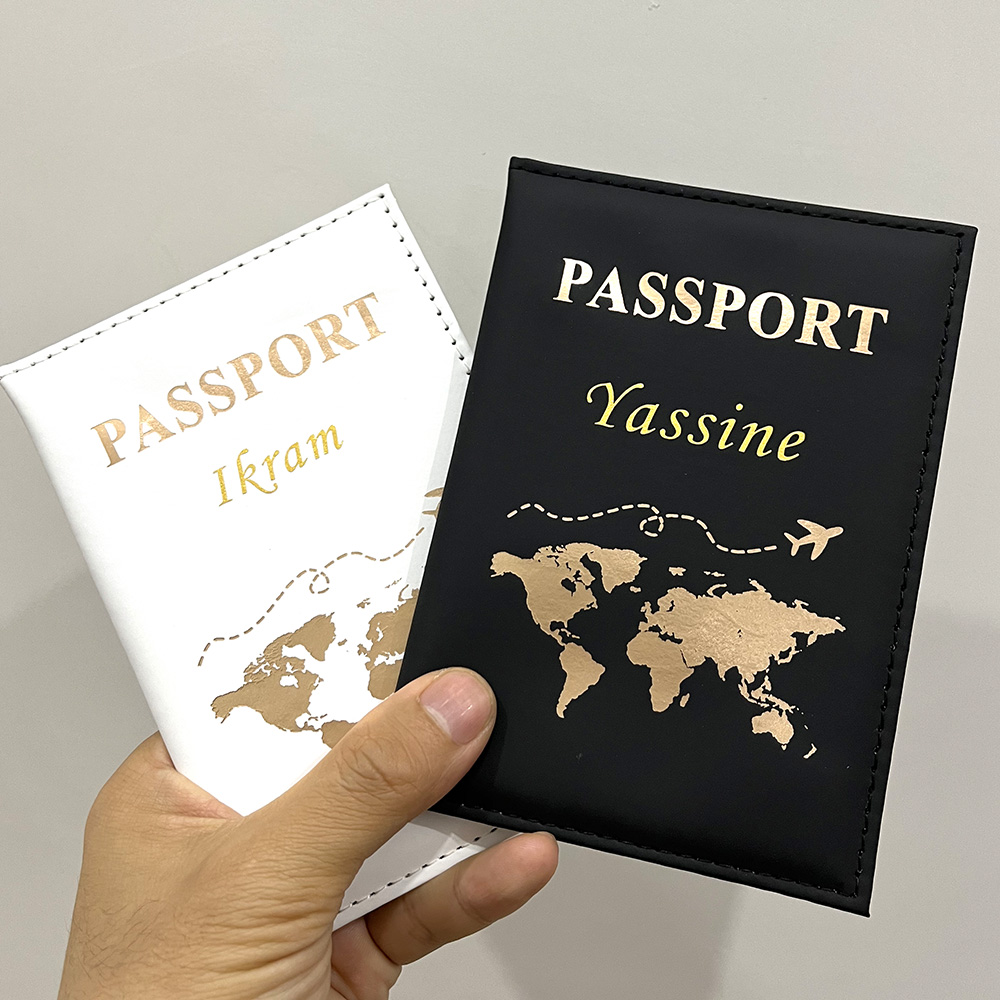 Quality Travel Accessories - Tempat paspor kustom Wanita Pria PU,