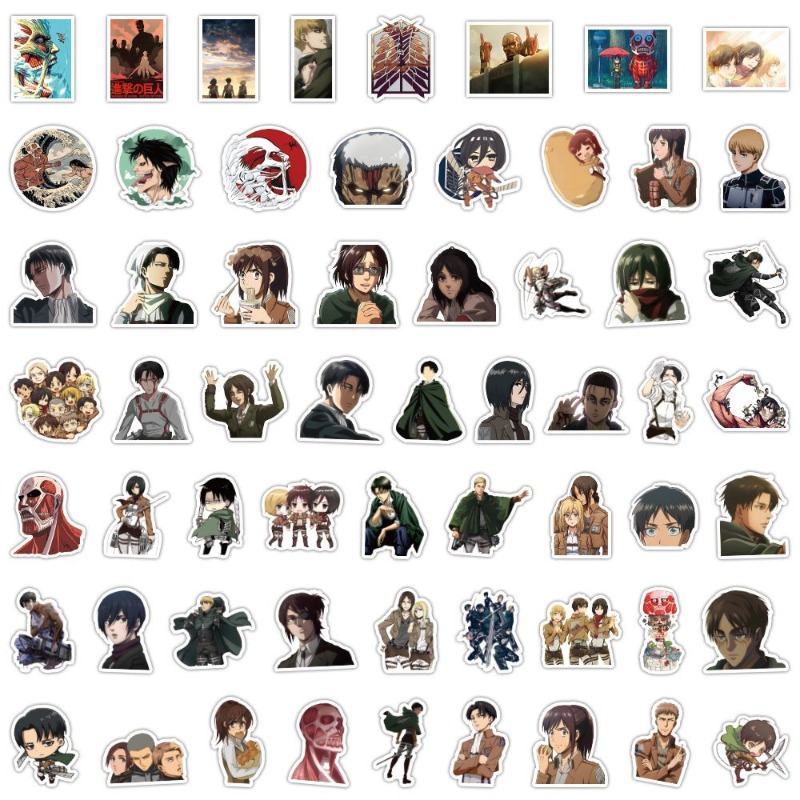 Travel Accessories Cute - 60 Buah Stiker Anime Attack On