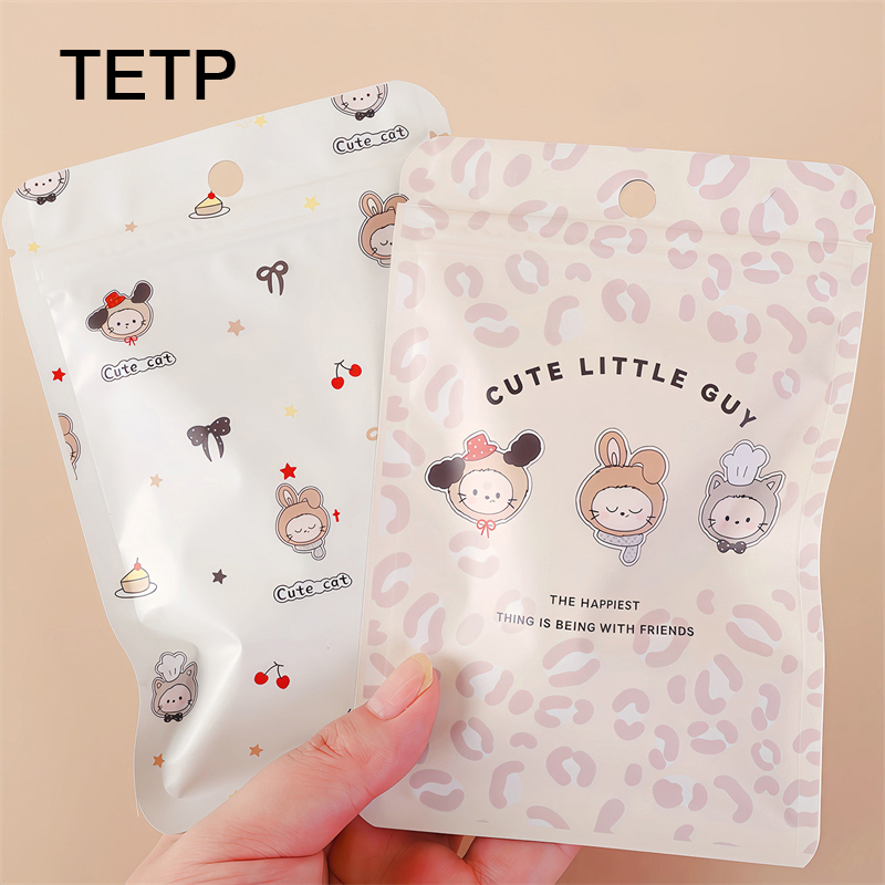 Reusable Zip Bag - TETP 100Pcs Kantong Ziplock Kartun Berbahan