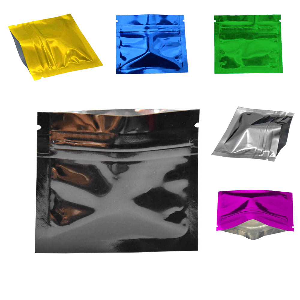 Reusable Zip Bag - 100 Buah Warna-warni Aluminium Mengkilap Foil