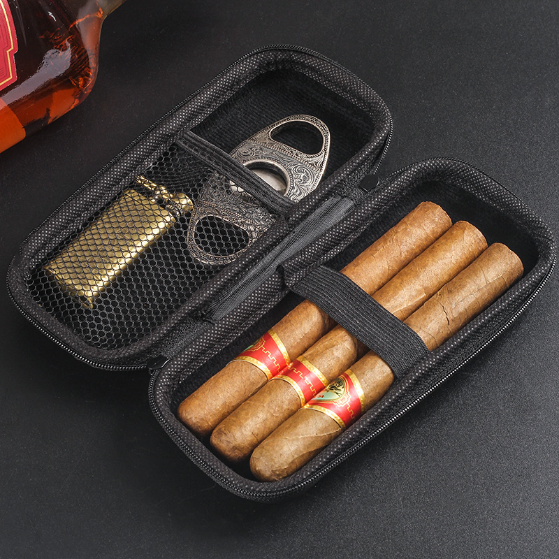 Travel Accessories Us - 1 Buah Kotak Penyimpanan Cerutu Portabel