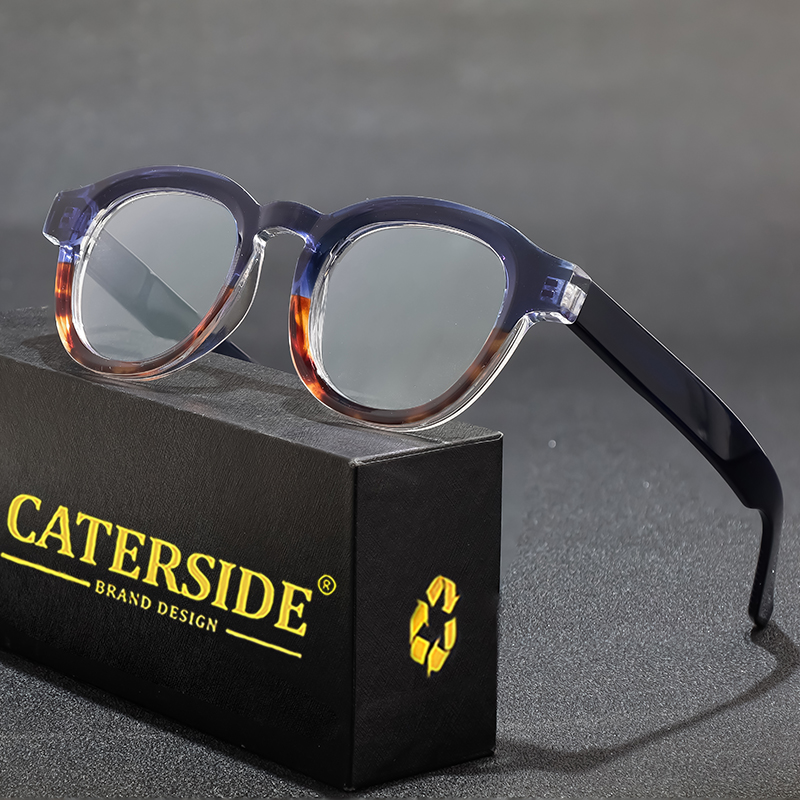 Travel Reading Accessories - Bingkai Kacamata Bulat CATERSIDE untuk Pria