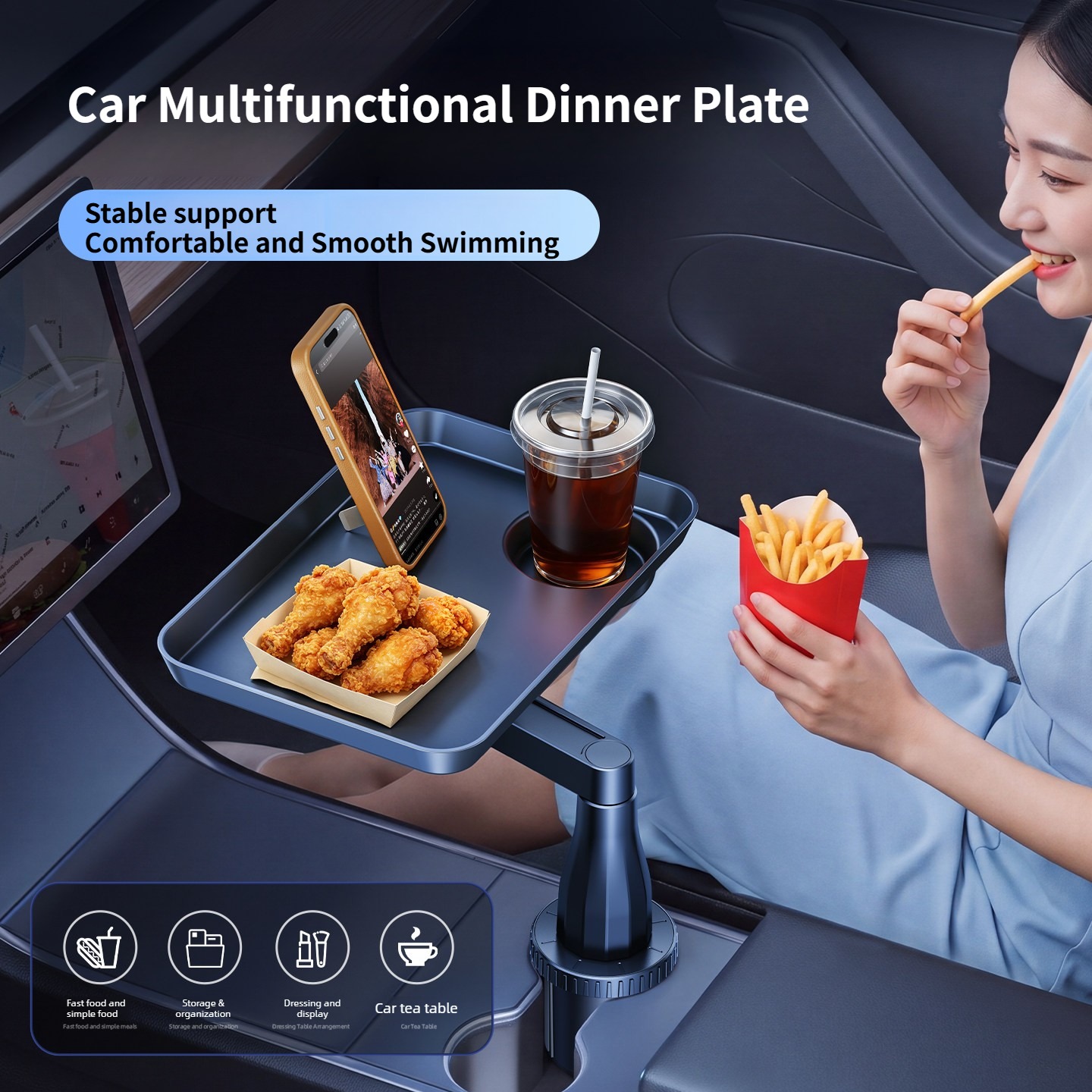 Meja Nampan Penyangga Gelas Mo - Travel Accessories For Road Trip ulasan dan harga