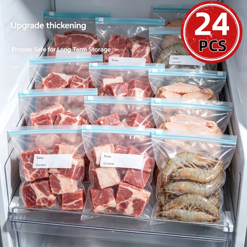 24Pcs Kantong Penyimpanan Maka - Reusable Zip Bag ulasan dan harga