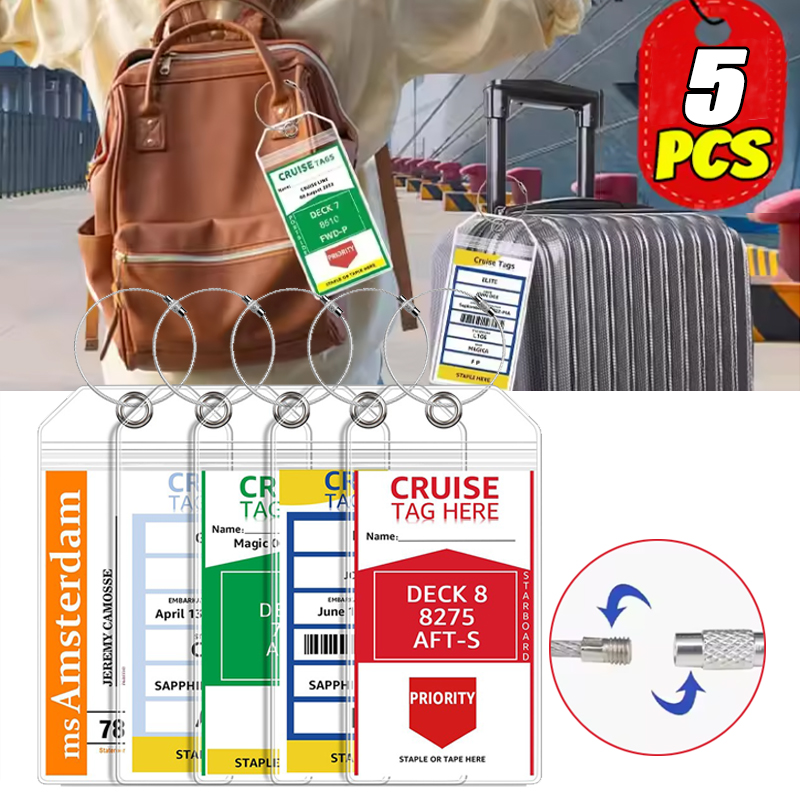 5 Buah Label Bagasi Transparan - Travel Accessories International ulasan dan harga
