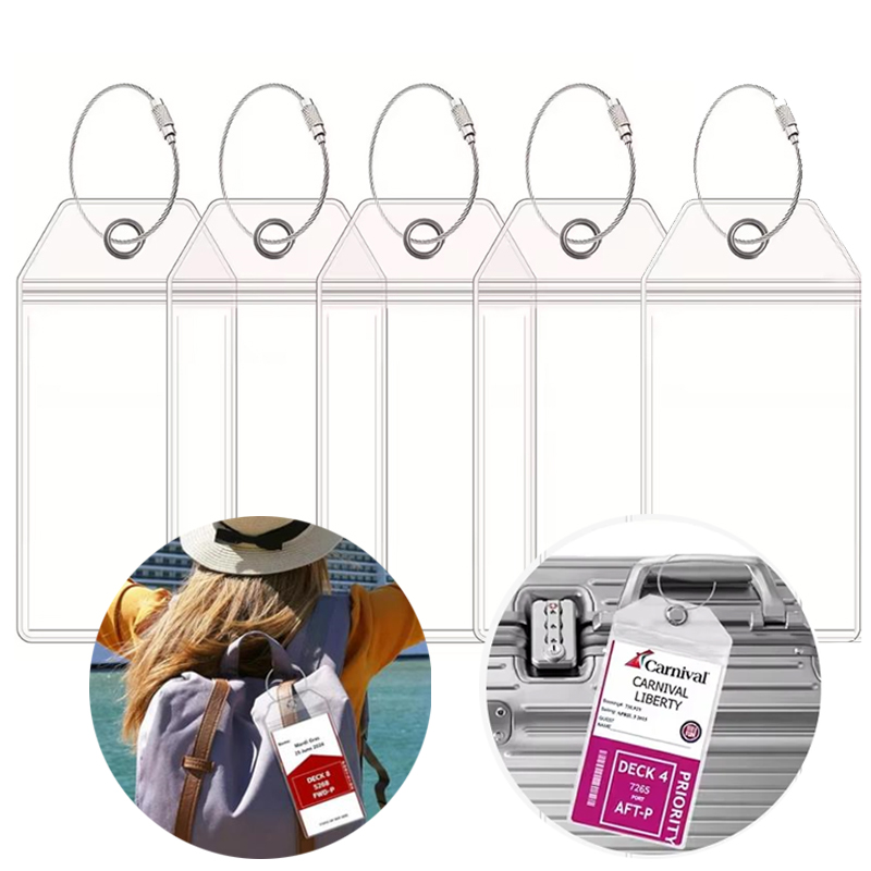 5 Buah Label Bagasi Transparan - Travel Accessories International ulasan dan harga