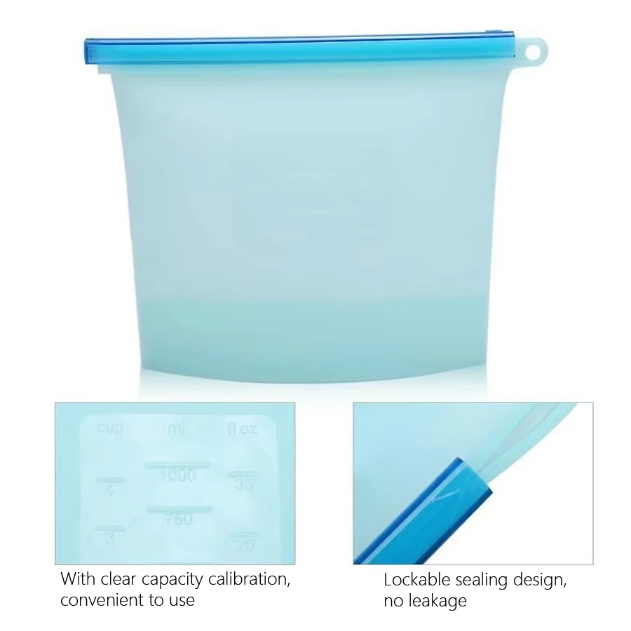 1000Ml Tas Penyimpanan Silikon - Reusable Zip Bag ulasan dan harga