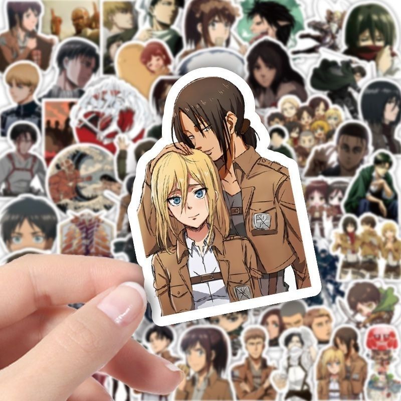 60 Buah Stiker Anime Attack On - Travel Accessories Cute ulasan dan harga